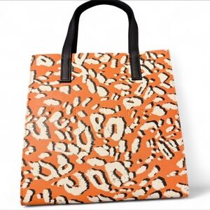Ted Baker Leopard Print Orange Tote Bag